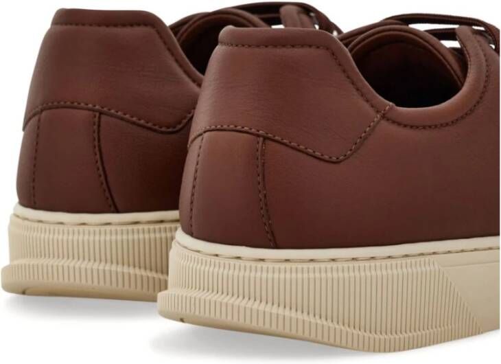 Salvatore Ferragamo Bruine leren lage sneakers Brown Heren