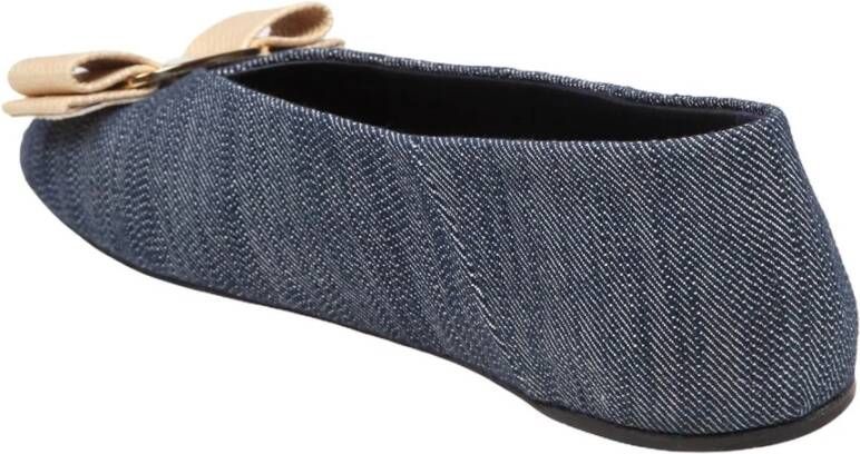 Salvatore Ferragamo Denim Ballerina Elegant Stijlvol Comfortabel Blue Dames