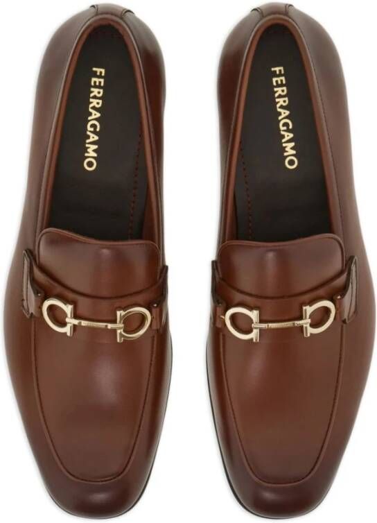 Salvatore Ferragamo Donkerbruine leren mocassins Brown Heren