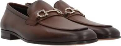 Salvatore Ferragamo Donkerbruine leren mocassins Brown Heren