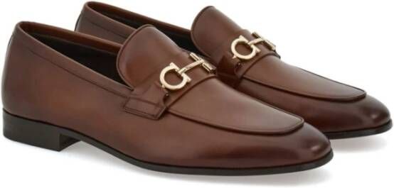 Salvatore Ferragamo Donkerbruine leren mocassins Brown Heren