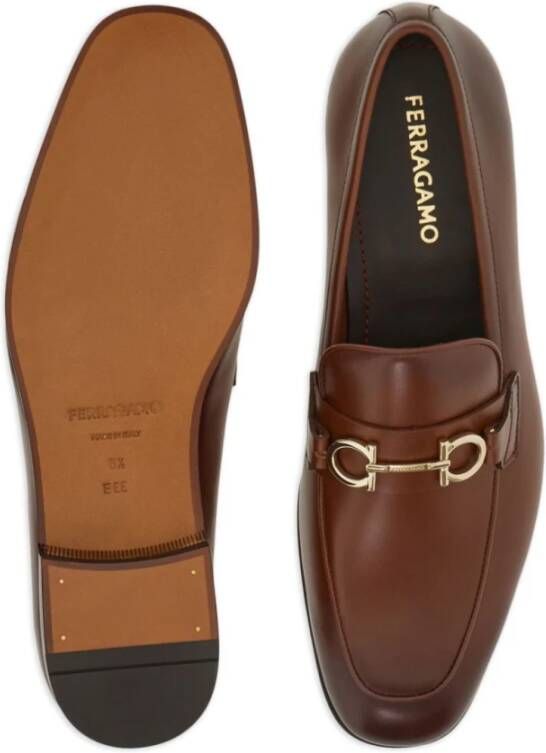 Salvatore Ferragamo Donkerbruine leren mocassins Brown Heren