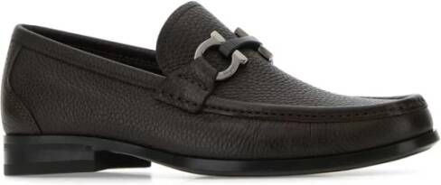 Salvatore Ferragamo Elegante Grandioso Leren Loafers Brown Heren