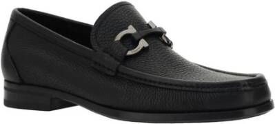 Salvatore Ferragamo Elegante leren loafers met blokhak Black Heren