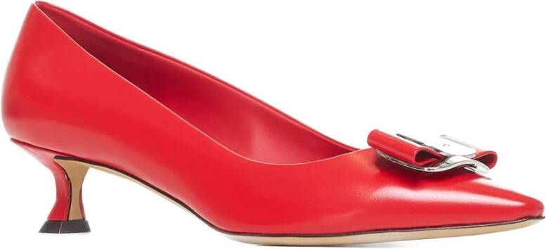 Salvatore Ferragamo Elegante Leren Schoenen Red Dames