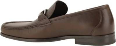 Salvatore Ferragamo Elegante Metalen Detail Loafers Brown Heren