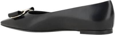 Salvatore Ferragamo Elegante Monogram Strik Ballerina Flats Black Dames