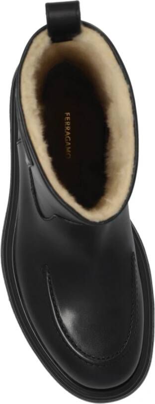 Salvatore Ferragamo Enkellaarzen Tirba Fur Black Dames