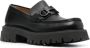 Salvatore Ferragamo Florian Square-Toe Leren Loafers Zwart Black Heren - Thumbnail 2