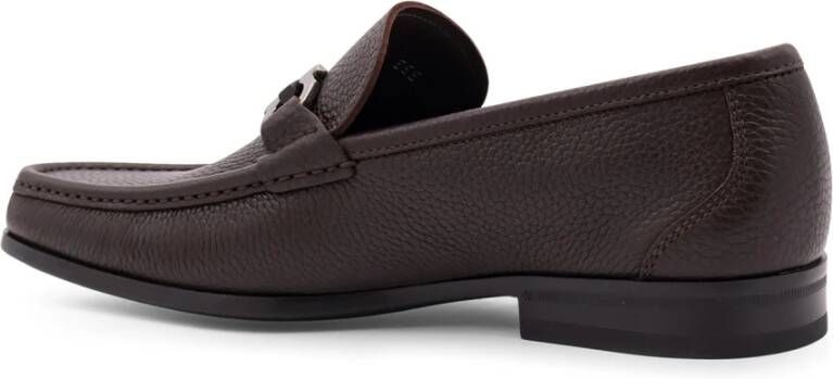 Salvatore Ferragamo Gancini Detail Leren Loafer Brown Heren