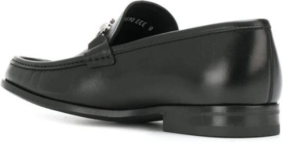 Salvatore Ferragamo Gancini Leren Loafers Zwart Black Dames