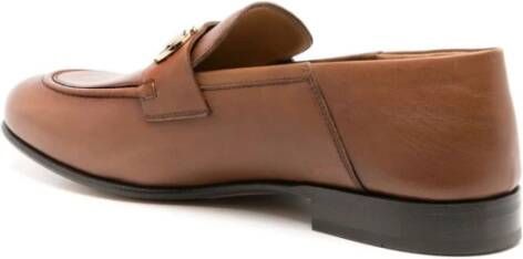 Salvatore Ferragamo Gancini Logo Leren Loafers Brown Dames