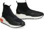 Salvatore Ferragamo Gebreide sneakers met leren inzetstukken Black Dames - Thumbnail 2