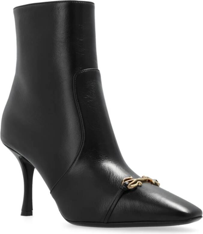 Salvatore Ferragamo Gehakte enkellaarzen Ludo Black Dames