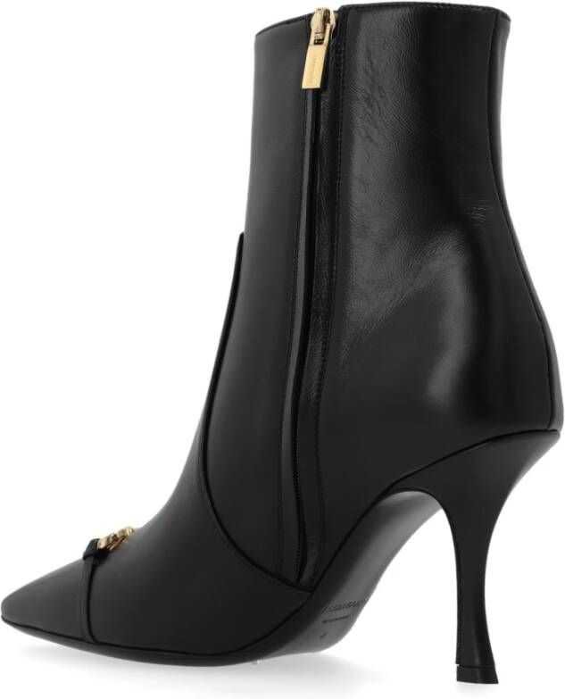 Salvatore Ferragamo Gehakte enkellaarzen Ludo Black Dames