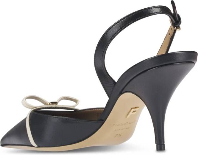 Salvatore Ferragamo Gehakte Mini Strik Sandalen Black Dames