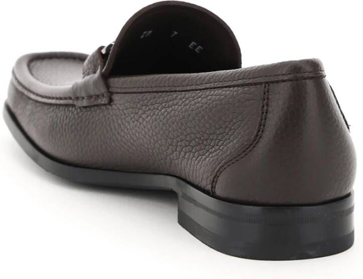 Salvatore Ferragamo Grandioso Gancini Loafers in korrelig leer Brown Heren