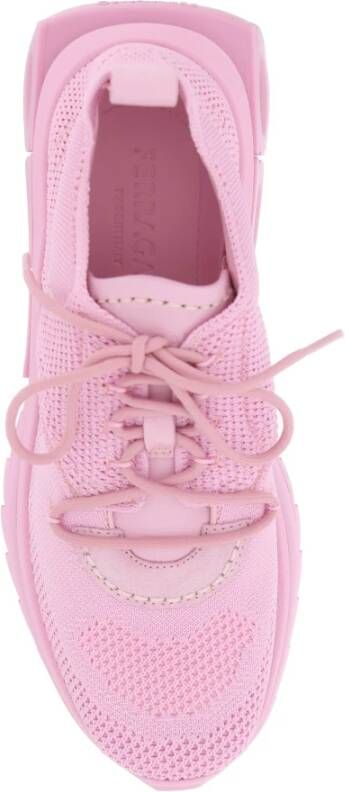 Salvatore Ferragamo Hardloopschoenen met mesh en leren inzetstukken Pink Dames