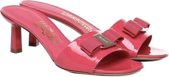 Salvatore Ferragamo Roze Patent Leren Hakken Muiltjes Roze Dames