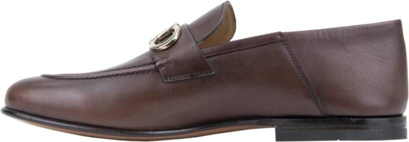 Salvatore Ferragamo Heren Slip-On Loafers Leren Schoenen Brown Heren