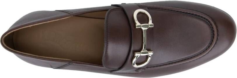 Salvatore Ferragamo Heren Slip-On Loafers Leren Schoenen Brown Heren