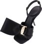 Salvatore Ferragamo Luxe Satijnen Hoge Hak Sandalen Zwart Dames - Thumbnail 4