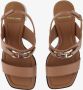 Salvatore Ferragamo Kalfsleren Hoge Hak Sandalen Beige Dames - Thumbnail 4