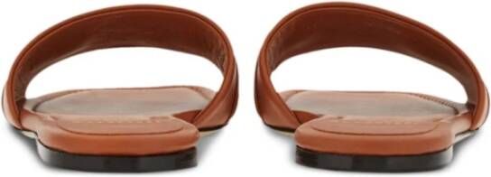 Salvatore Ferragamo Kameelbruine lamsleren sandalen Brown Dames