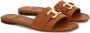 Salvatore Ferragamo Kameelbruine lamsleren sandalen Brown Dames - Thumbnail 4