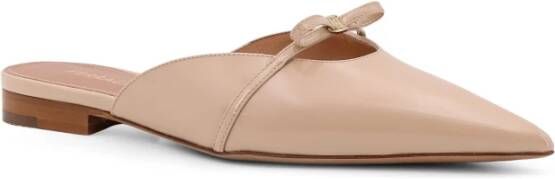 Salvatore Ferragamo Lakleren muil met strikdetail Beige Dames