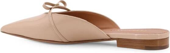 Salvatore Ferragamo Lakleren muil met strikdetail Beige Dames