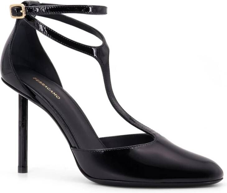 Salvatore Ferragamo Lakleren Stiletto Hak Schoenen Black Dames