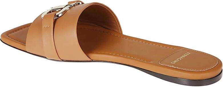 Salvatore Ferragamo Leah Slide Sandal Brown Dames