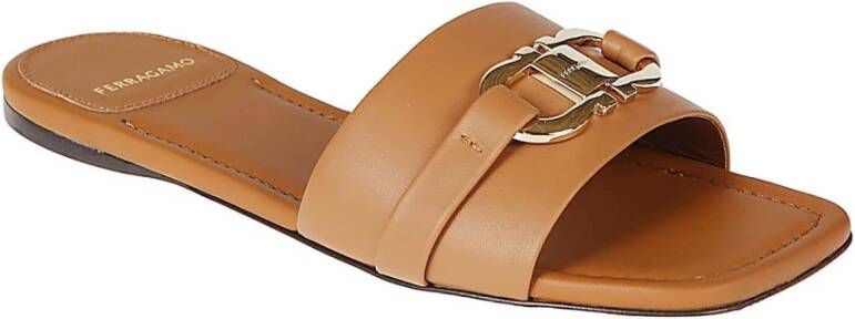 Salvatore Ferragamo Leah Slide Sandal Brown Dames