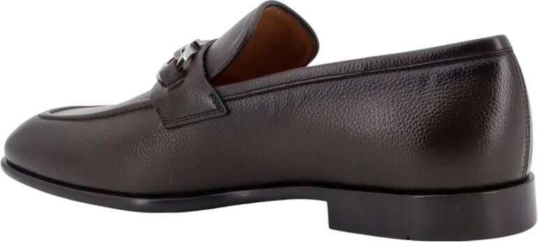 Salvatore Ferragamo Leren Loafer met Gancini Detail Brown Heren