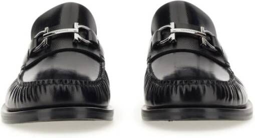 Salvatore Ferragamo Leren Moccasin Gancini Schoenen Black Heren