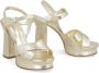 Salvatore Ferragamo Leren Plateau Sandalen Yellow Dames - Thumbnail 2