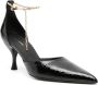 Salvatore Ferragamo Leren pumps met lak effect Black Dames - Thumbnail 2