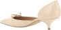 Salvatore Ferragamo Leren Pumps met Strikdetail en Kittenhak Beige Dames - Thumbnail 3