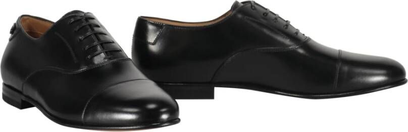 Salvatore Ferragamo Leren Veterschoenen Oxford Stijl Black Heren