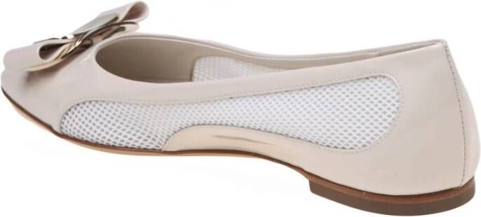 Salvatore Ferragamo Mesh Ballerina Flats Mascarpone Beige Dames