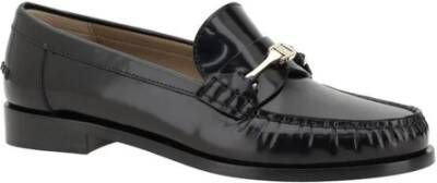 Salvatore Ferragamo Metalen Gesp Leren Loafers met Blokhak Black Dames