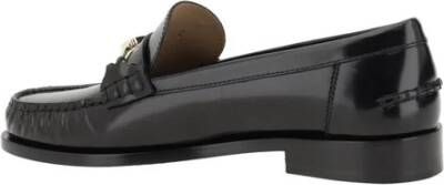 Salvatore Ferragamo Metalen Gesp Leren Loafers met Blokhak Black Dames