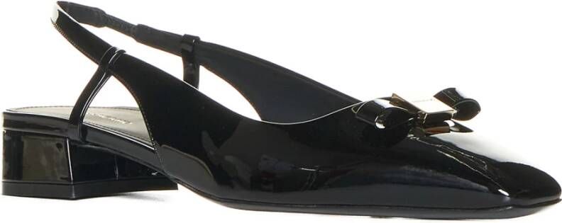 Salvatore Ferragamo Mini Bow Platte Hakken Black Dames