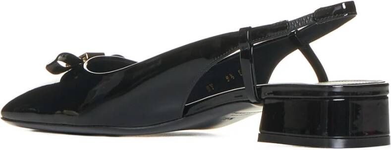 Salvatore Ferragamo Mini Bow Platte Hakken Black Dames