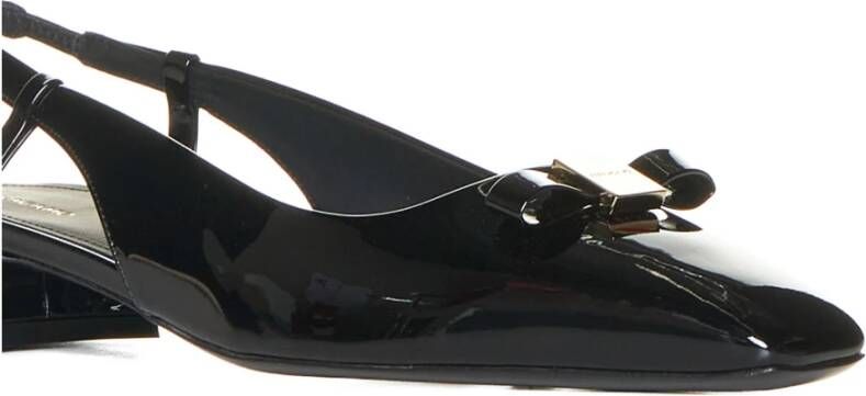 Salvatore Ferragamo Mini Bow Platte Hakken Black Dames