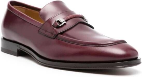 Salvatore Ferragamo Moc Calf Bordeaux T-Strap Brown Heren