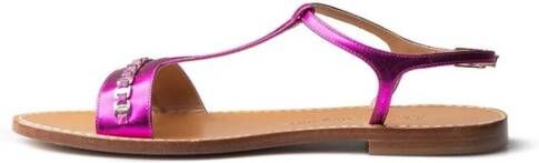 Salvatore Ferragamo Paarse Leren Zomer Sandalen voor Vrouwen Purple Dames