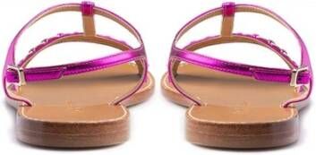 Salvatore Ferragamo Paarse Leren Zomer Sandalen voor Vrouwen Purple Dames