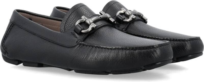 Salvatore Ferragamo Parigi Loafers Zwart Leren Instapper Black Heren